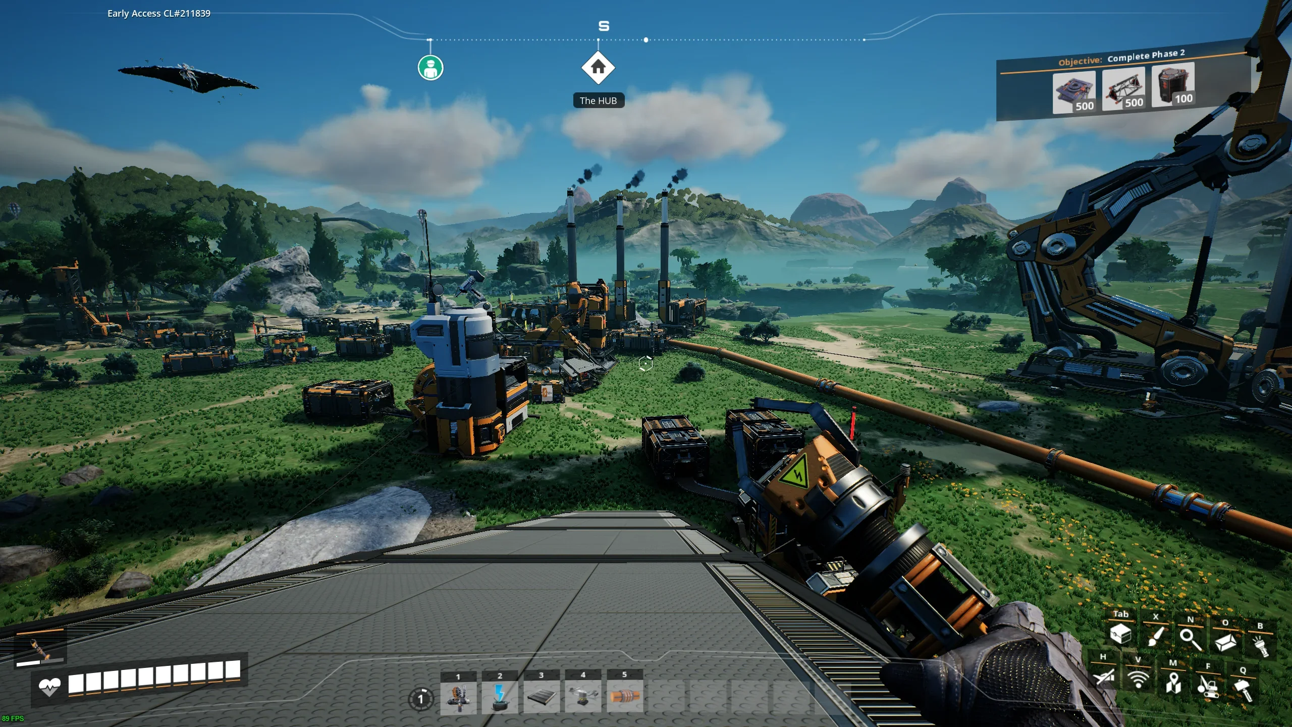 Gameplay záběr automatizace v Satisfactory